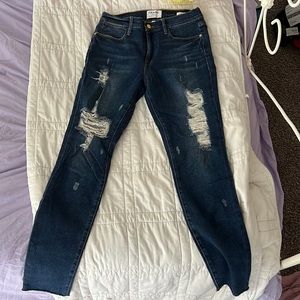 Frame le high rise skinny jean distressed sz 27